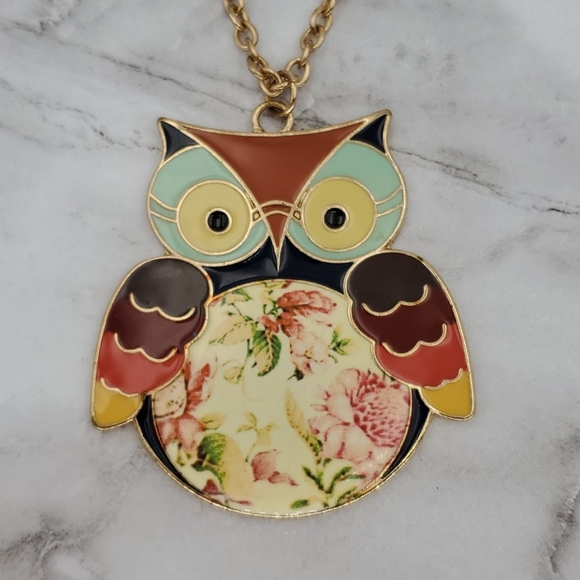 💖HP💖 ZAD Colorful Owl Necklace - Picture 4 of 9